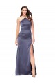 Long Sleeveless Silky Satin Dusk Mermaid Formal Evening Dress