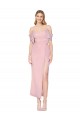 Knee Length Cold Shoulder Soft Chiffon Primrose Mermaid Formal Evening Dress