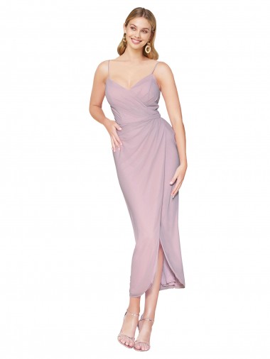 Knee Length Sleeveless Soft Chiffon Primrose Mermaid High Low Evening Dress for Sale