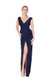 Long Sleeveless Soft Chiffon Dark Navy Mermaid Formal Evening Dress