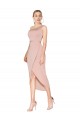 Knee Length Sleeveless Stretch Crepe Mauve Mermaid Formal Dress