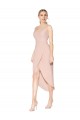 Knee Length Sleeveless Stretch Crepe Mauve Mermaid High Low Evening Dress