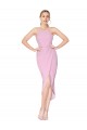 Knee Length Sleeveless Stretch Crepe Orchid Mermaid Evening Dress