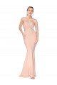 Long Sleeveless Stretch Crepe Nude Mermaid Formal Dress