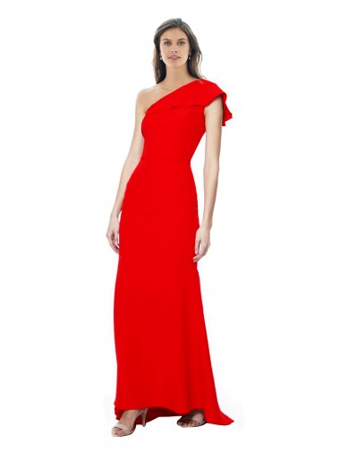 Long Sleeveless Stretch Crepe Red Mermaid Formal Dress for Sale