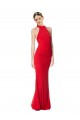 Long Sleeveless Stretch Crepe Red Mermaid Evening Dress