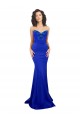 Long Sleeveless Stretch Crepe Royal Blue Mermaid Formal Evening Dress