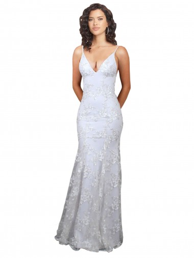 Long Sleeveless Stretch Crepe & Sequin Tulle White Mermaid Formal Evening Dress for Sale