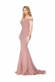 Sweep Train Sleeveless Stretch Crepe Dusty Pink Mermaid Formal Evening Dress