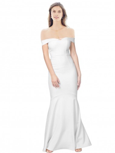 Long Sleeveless Stretch Crepe Ivory Mermaid Formal Dress for Sale
