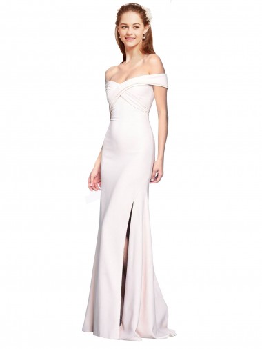 Long Sleeveless Stretch Crepe White Mermaid Formal Dress for Sale