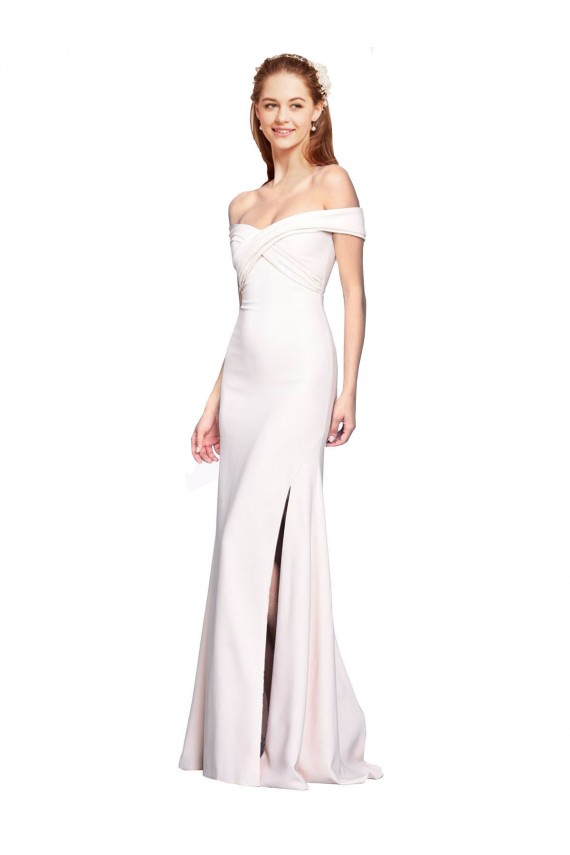 Long Sleeveless Stretch Crepe White Mermaid Formal Dress
