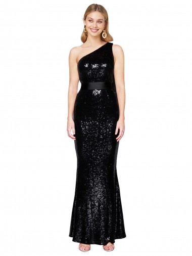 Long Sleeveless Sequin Black Mermaid Formal Evening Dress for Sale