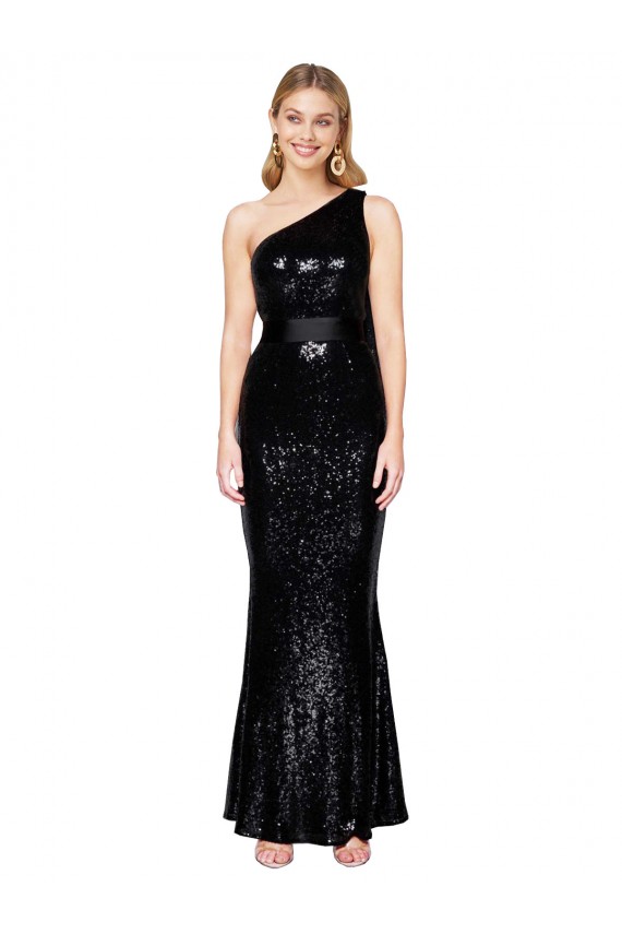 Long Sleeveless Sequin Black Mermaid Formal Evening Dress