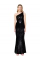 Long Sleeveless Sequin Black Mermaid Formal Evening Dress
