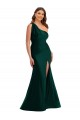 Long Sleeveless Silky Satin Ever Green Mermaid Plus Size Formal Evening Dress