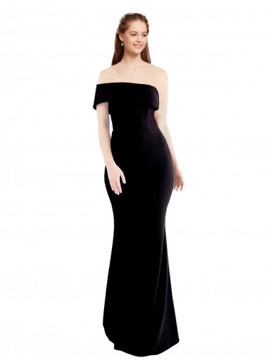 Long Sleeveless Stretch Crepe Black One Shoulder Mermaid Formal Evening Dress for Sale