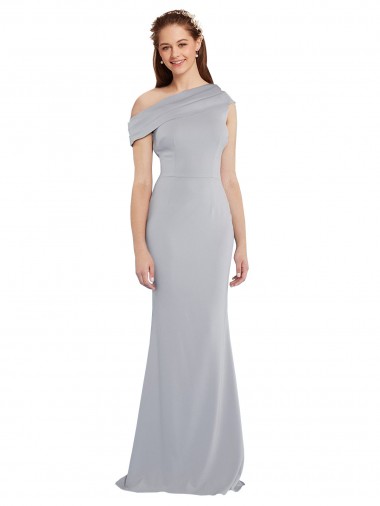 Long Sleeveless Stretch Crepe Grey Mermaid Formal Dress for Sale