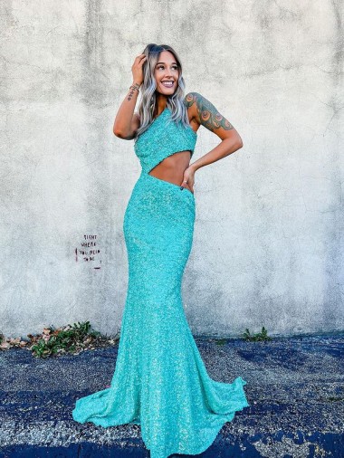 Sweep Train Sleeveless Velvet Sequin Mermaid Evening Dresses for Sale