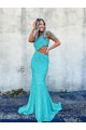 Sweep Train Sleeveless Velvet Sequin Mermaid Evening Dresses