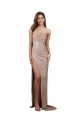 Long Sleeveless Sequin Champagne Mermaid Formal Evening Dress