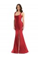 Long Sleeveless Silky Satin Red Mermaid Plus Size Formal Evening Dress