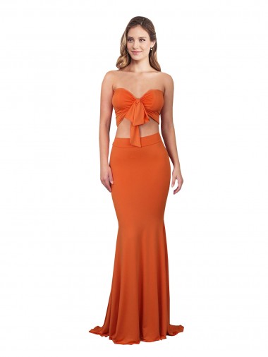 Long Sleeveless Spandex Orange Mermaid Formal Evening Dress for Sale