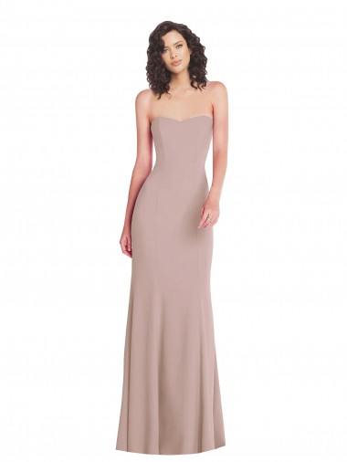 Long Sleeveless Stretch Crepe Dusty Pink Mermaid Formal Dress for Sale