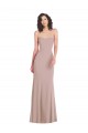 Long Sleeveless Stretch Crepe Dusty Pink Mermaid Formal Dress