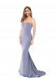 Long Sleeveless Stretch Crepe Smoke Blue Mermaid Formal Evening Dress