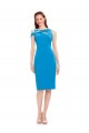 Cocktail Length Sleeveless Stretch Crepe Mermaid Formal Evening Dress