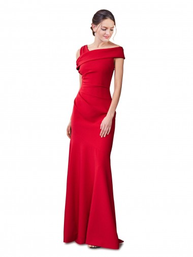 Long Stretch Crepe Red Mermaid Formal Evening Dress for Sale