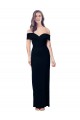 Long Sleeveless Stretch Crepe Black Off the Shoulder Mermaid Formal Dress