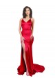 Long Sleeveless Stretch Satin Red Mermaid Formal Evening Dress