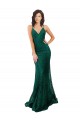 Long Sleeveless Lace Dark Green Mermaid Black Tie Evening Dress