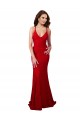 Long Sleeveless Lace Red Mermaid Formal Dress