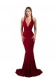 Long Sleeveless Spandex Burgundy Mermaid Formal Evening Dress