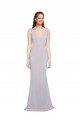 Long Sleeveless Stretch Crepe Arctic Lilac Mermaid Formal Evening Dress