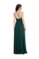 Long Sleeveless Stretch Crepe Midnight Green One Shoulder A-Line Formal Evening Dress