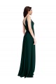 Long Sleeveless Stretch Crepe Midnight Green A-Line Formal Evening Dress