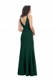 Long Sleeveless Stretch Crepe Midnight Green A-Line Formal Dress