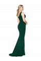 Long Sleeveless Stretch Crepe Midnight Green Mermaid Formal Evening Dress
