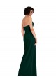 Long Sleeveless Stretch Crepe Midnight Green Sheath Formal Evening Dress