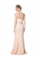 Long Sleeveless Stretch Crepe Nude Mermaid Black Tie Evening Dress