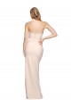 Long Sleeveless Stretch Crepe Nude Sheath Formal Evening Dress