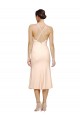 Midi Length Sleeveless Stretch Crepe Nude Sheath Evening Dress
