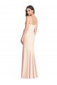 Long Sleeveless Stretch Crepe Nude Trumpet Semi Formal Evening Dress