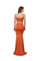 Long Sleeveless Spandex Orange Mermaid Formal Evening Dress