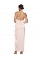 Long Sleeveless Silky Satin Pink A-Line Semi Formal Evening Dress