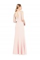 Long Sleeveless Stretch Crepe Pink A-Line Formal Evening Dress